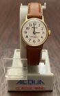 New Vintage ACQUA Watch Gold Tone Leather Band