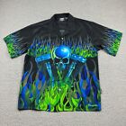 Vintage Dragonfly Roadhouse Shirt Mens Large Flaming Skull Graphic New Old Stock