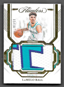 2022-23 Panini Flawless Lamelo Ball Gold Game-Used Team Letters Jersey Patch /10
