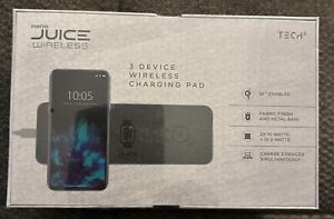 New TECH 2 Nano Juice Wireless 3 Device Charging Pad TWC2020GY Gray