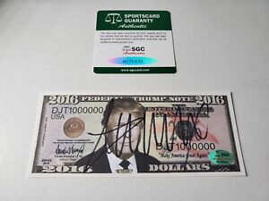 2016 PRESIDENT DONALD TRUMP SIGNED AUTOGRAPH CAMPAIGN DOLLAR BILL- SGC CERTIFIED