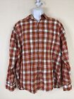 Wrangler Jeans Co Men Size L Red Plaid Button Up Shirt Long Sleeve