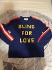 100% Authentic GUCCI Blue Blind For Love Sweater With Tiger 1300+Tax Size: Large