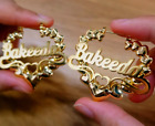 Custom Bamboo Name Earrings Heart Women Personalized Jewelry Stainless Steel