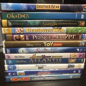Lot of 12 Kids DVD's - Disney, Pixar, DreamWorks NEW/USED