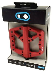 Crank Brothers Stamp 1 Mountain Bike Platform Pedals, Red, Large