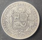 Peru Sol Crown Silver Coin 1893