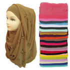 Premium Chiffon Maxi Muslim Hijab Head Scarf Shawl Laser Cut Beads 180x85cm