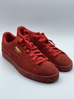 Puma Suede Mono Triplex Low Top Mens Speckled Shoes Red 386852-02 NEW Size 9
