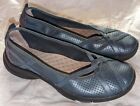 Clarks Privo Womens 8.5 M Blue Leather Slip On Mary Jane Flats