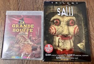 La Grande Bouffe (Blu-ray, 1973) Arrow Video New+Saw Trilogy (DVD) 6 Disc OOP