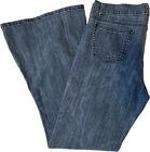 Run and Fly - FLARE Bell Bottom Blue Jeans Retro Hippie Design in Fabric 34X16