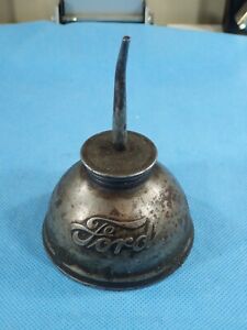 New ListingAntique Vintage Embossed FORD Script Thumb Model T Oiler Oil Can Tin Metal Empty