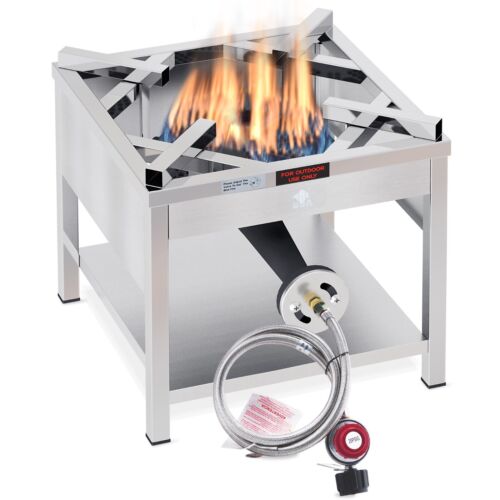 Stainless Steel 200,000 BTU Single Propane Burner Outdoor Cooking Gas Stove
