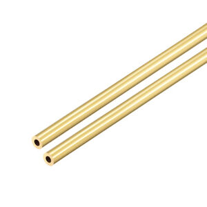 2pcs Brass Round Tubes Seamless Straight Pipe Tubing 300mm x 4mm x 1mm