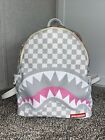 Limited Edition sprayground backpack shark bite White And Pink