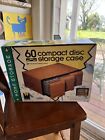 NEW Deadstock Vintage Faux Wood Grain Stackable 3 Drawer CD Storage Hold 60 CDs
