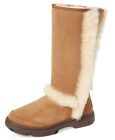 UGG Women's Sunburst Suede & Sheepskin Tall Winter Boots Chestnut Size 10