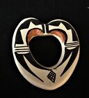 Hopi Pueblo Polychrome Pottery Heart by Stephanie Poolheco- 2 1/2