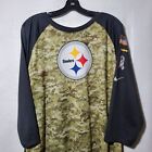 Nike Pittsburgh Steelers Shirt Mens 3XL Grey Camouflage Salute To Service Raglan