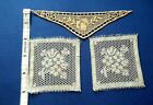 Antique 3 pieces Victorian lace embellishments dainty teeny tiny designs France