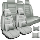 For TOYOTA Car Seat Covers Full Set Leather 2/5-Seats Front +Rear Protector Gray (For: Toyota Tacoma)