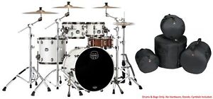 Mapex Saturn Evolution Classic Maple Polar White Lacquer Drums +Bags 22_10_12_16