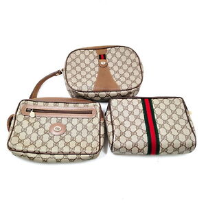Gucci Second Bag  Second Bag Clutch 3 set Browns PVC 2651366