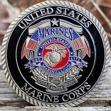 USMC Semper Fidelis Devil Dog Challenge Coin with Capsule and Display Stand