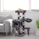 Gray Cat Tower Home Furniture Particle Board Frame Cat Tree with Scratching Post