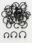 30pc Black Titanium Anodized Spiked Circular Barbells Wholesale Body Jewelry Lot