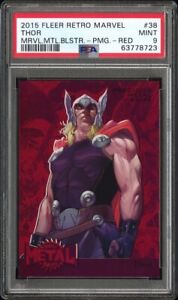 2015 Marvel Fleer Retro Thor Precious Metal Gems Red PMG /100 PSA 9 MINT