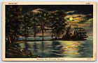 New ListingOriginal Old Vintage Antique Postcard Greetings Moonlight Rice Lake, Wisconsin