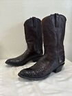 LUCCHESE CLASSICS HANDMADE EXOTIC BLACK CHERRY CAIMAN BELLY COWBOY BOOTS 12D