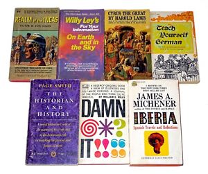 Lot of 7 Vintage 1960s Non-Fiction Paperbacks - Iberia, Incas, Damn It!, Cyrus +
