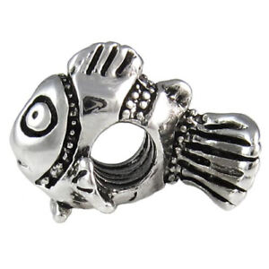 Clown Fish Silver Spacer Charm Bead European Beads For Bracelet 642
