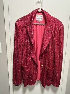 Alexia Admor Hot Pink Sequin Blazer Size 10