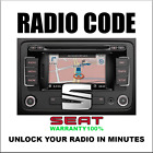 SEAT CODES RADIO ANTI-THEFT UNLOCK STEREO SERIES RNS300 RCD200 PINCODE SERVICE