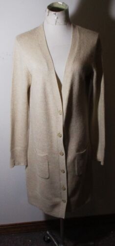 Women's PATAGONIA Tan 100% Cashmere Cardigan Duster Sweater Size M
