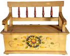New ListingMiniature Wood Blanket Chest Bench Seat Hand Painted Pennsylvania Dutch Style7