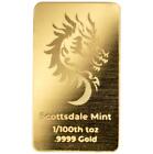 1/100 oz .9999 Gold Bar - 2024 Year of the Dragon Gold Bullion Bar #A556