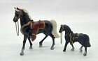 Vintage Metal Horses Painted Bronze / Cooper Figurine Foals JAPAN