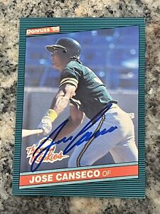 JOSE CANSECO AUTO 1986 DONRUSS THE ROOKIES CARD RC JUST SIGNED FRESH NM-MT JSA