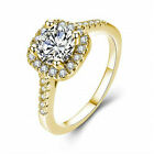 Womens Gold White Zircon Wedding Jewelry Bridal Anniversary Gift Ring Size 8