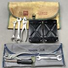 Vintage TOYOTA MOTOR Roll up Bag Wrench Pliers TEQ Tool Kit of 2 Yellow Gray OEM