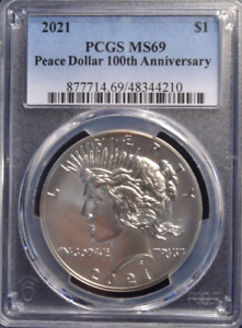 2021 Peace Dollar 100th Anniversary PCGS Certified MS 69