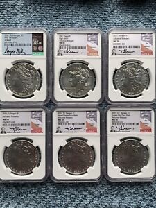 2021 Morgan Peace Silver Dollar  6 COINS SET NGC MS 70 Advanced Releases 1 D 69