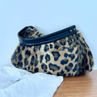 Kate Spade Leopard Print Faux Fur Hobo Shoulder Bag Purse Brown Black Women's