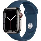 Apple Watch Series 7 GPS+LTE 45MM Graphite Stainless Steel Case Abyss Blue Band