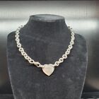 Authentic Return to Tiffany Heart Tag Sterling Silver Necklace 54.6g 14in (R903)
